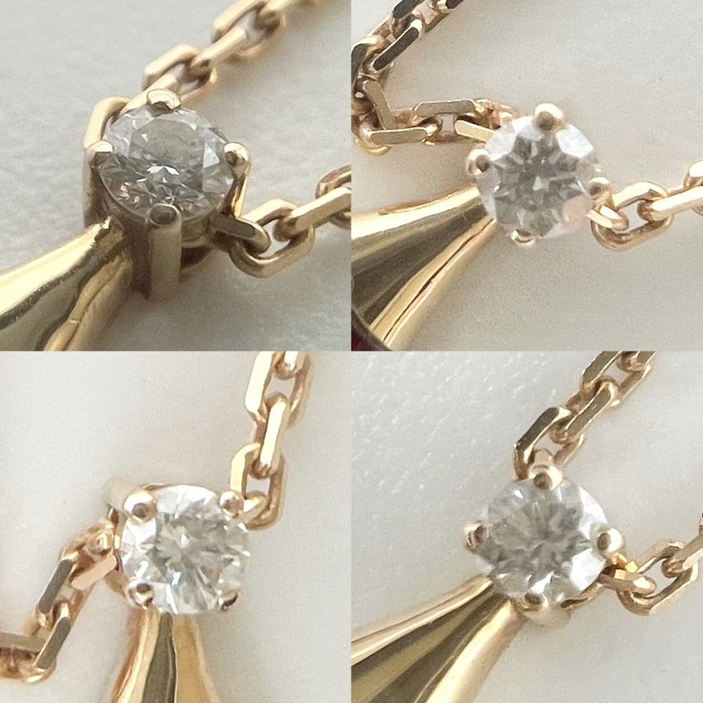 Bvlgari Necklace Au750 Pg 18 K18 0.03Ct 4.3G