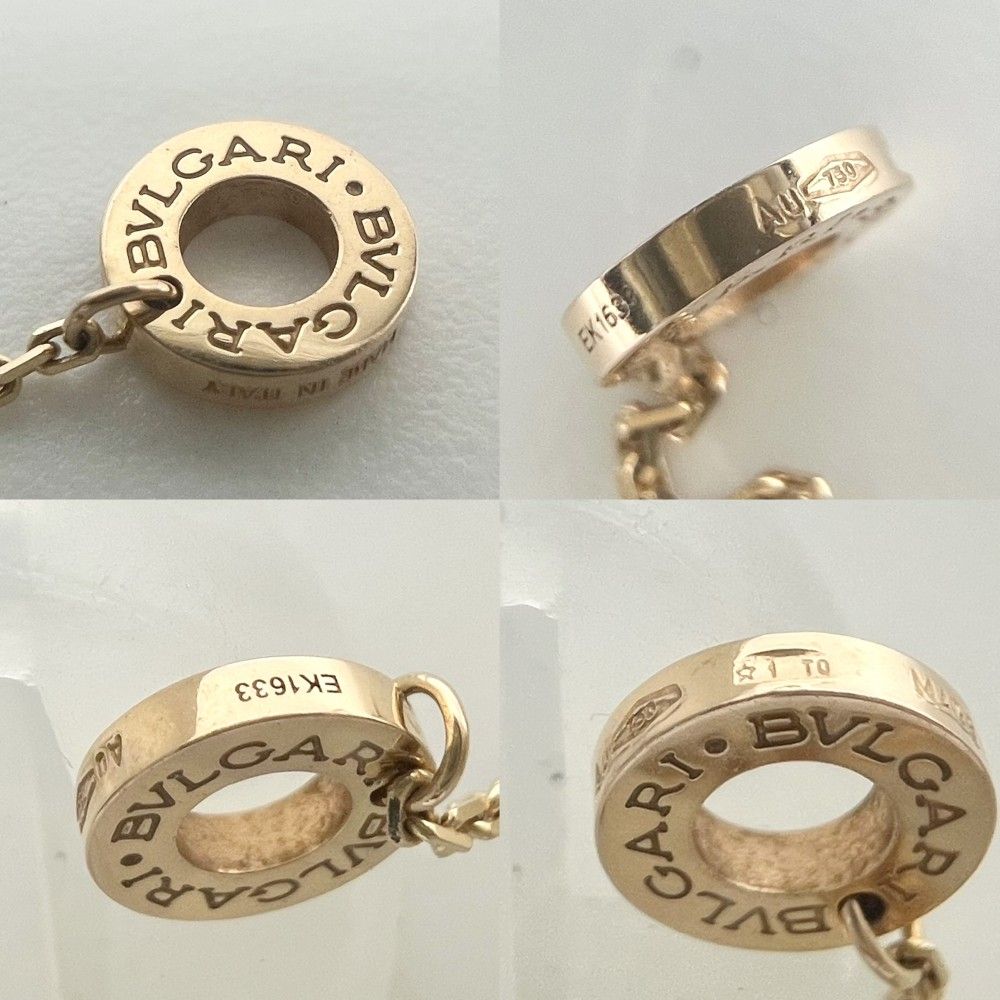 Bvlgari Necklace Au750 Pg 18 K18 0.03Ct 4.3G