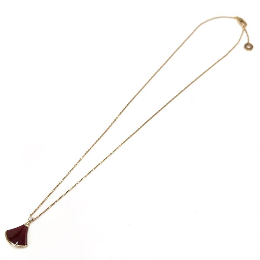 Bvlgari Necklace Au750 Pg 18 K18 0.03Ct 4.3G