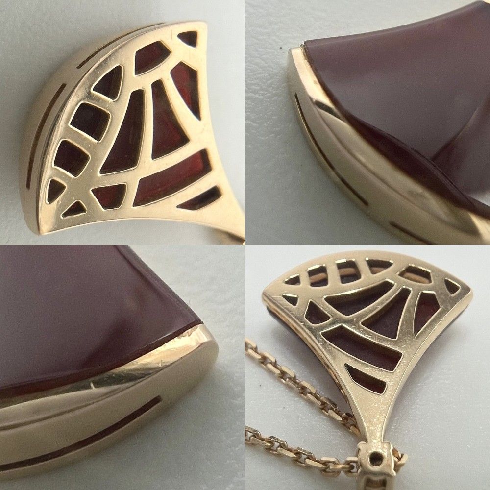 Bvlgari Necklace Au750 Pg 18 K18 0.03Ct 4.3G