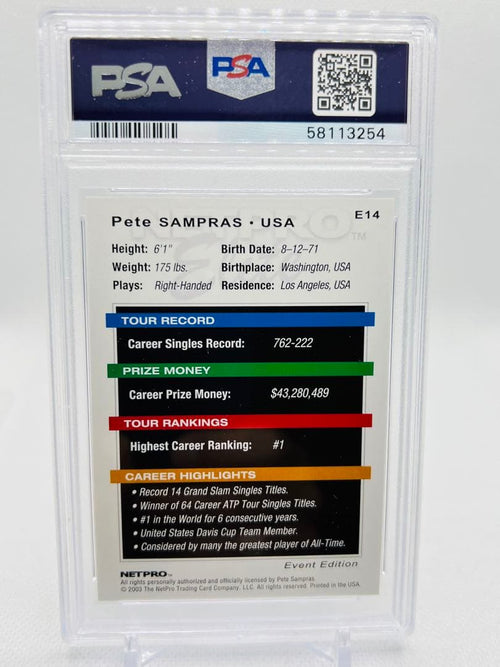 Tennis 2003 Netpro Psa 10 Elite
