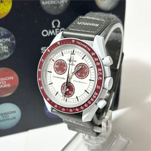 Omega Quartz Watches White, Red