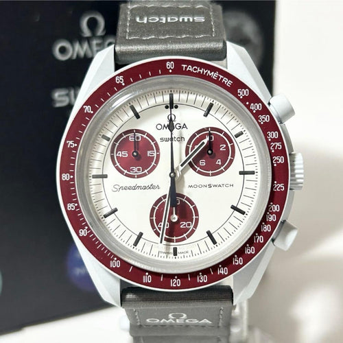Omega Quartz Watches White, Red