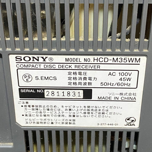 Sony Cd, Md Cassette Decks Hcd-M35Wm