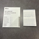 Nikon Zoom Lenses Af-S Nikkor 14-24Mm F/2.8G Ed