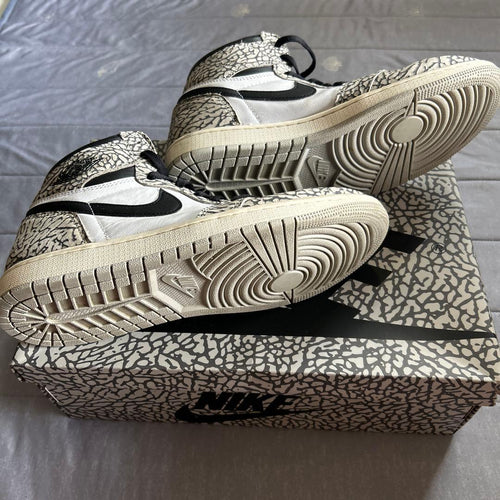 Nike Sneakers Aj1 White Cement Tech Grey Muslin Black
