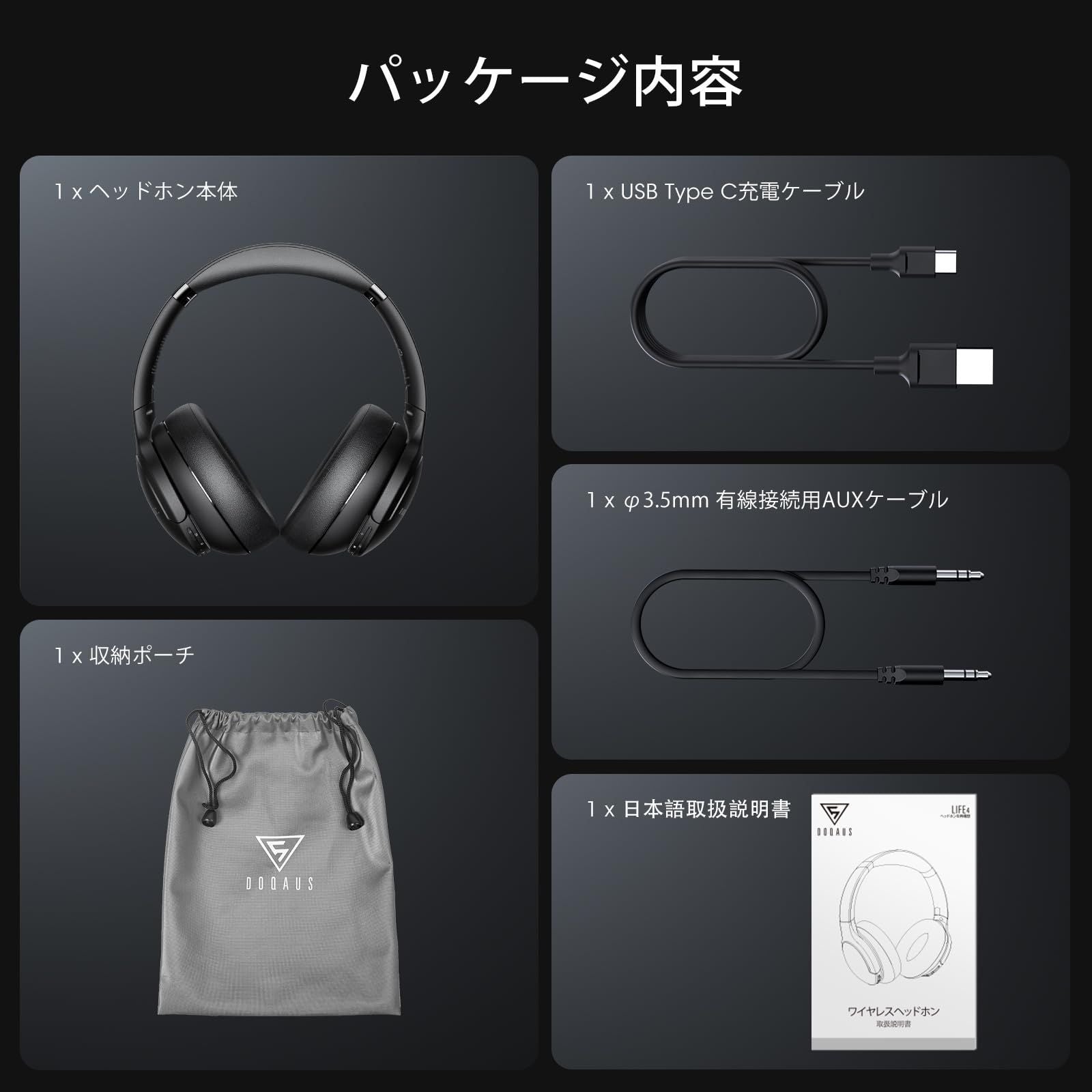 Wireless Headphones Doqaus( Bluetooth5.3 90 Aac Pc Life4