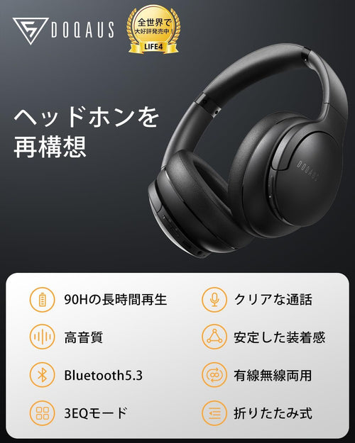 Wireless Headphones Doqaus( Bluetooth5.3 90 Aac Pc Life4