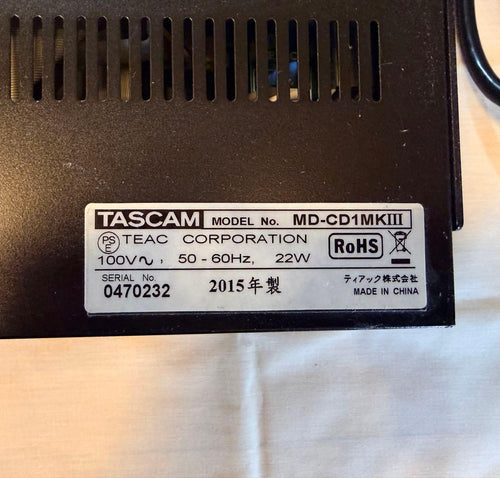 Tascam Cd Sacd Players Md-Cd1Mk Md-Cd1Mk3 2015