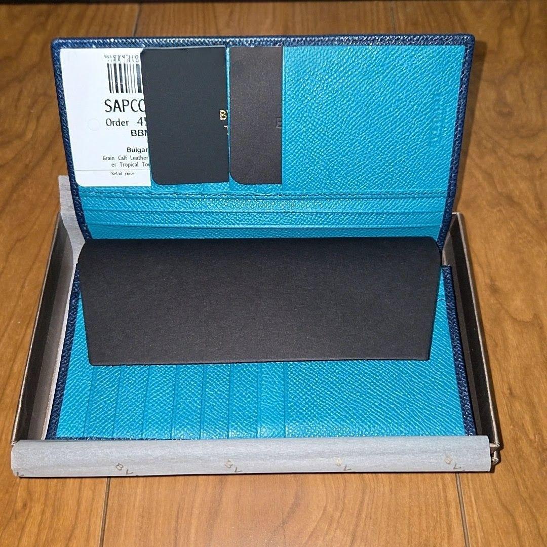 Bvlgari Long Wallets Denim Sapphire (Exterior) Tropical Turquoise (Interior)