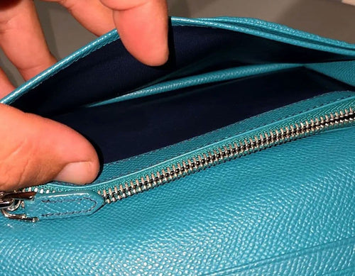 Bvlgari Long Wallets Denim Sapphire (Exterior) Tropical Turquoise (Interior)