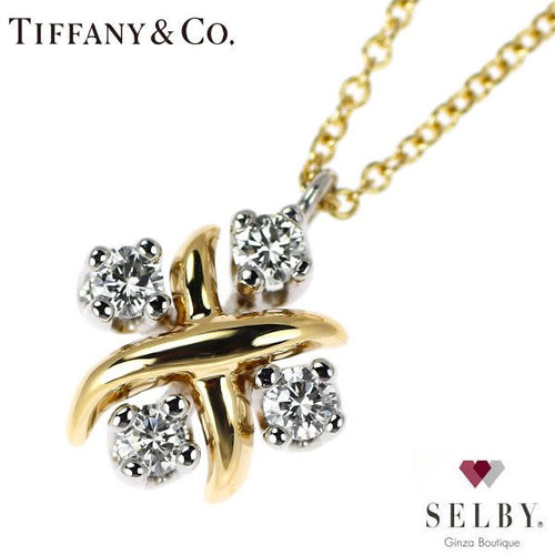 Tiffany Necklace K18Yg/Pt950