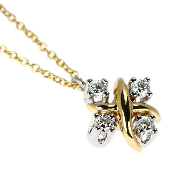 Tiffany Necklace K18Yg/Pt950