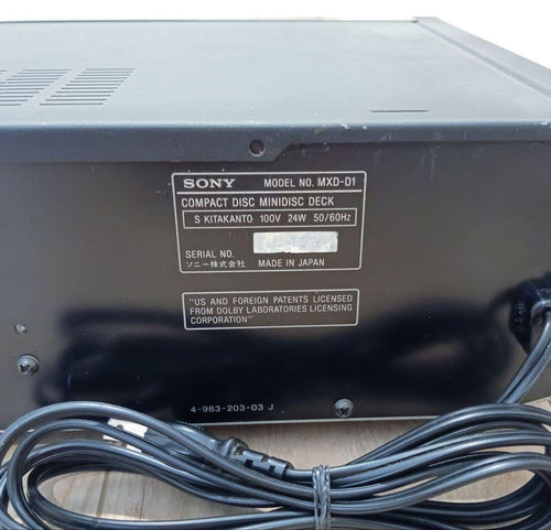 Sony Cd, Md Cassette Decks Mxd-D1