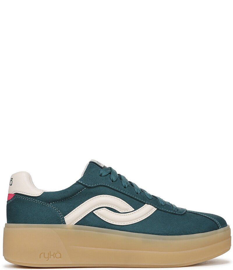 Sneakers Ryka Womens Viv Max Fabric Lace Up Platform Dark Sea Gree