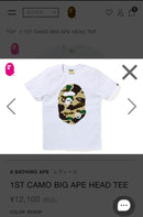 A Bathing Ape Short-Sleeve 1St Camo Big Head Tee