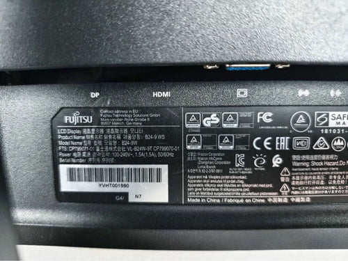 Displays Monitors Wuxga Fujitsu B24-9W 23.8
