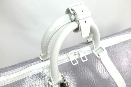 Louis Vuitton Boston Bag Travel Wavy Keepall Bandouliere 50 Epi Plage White