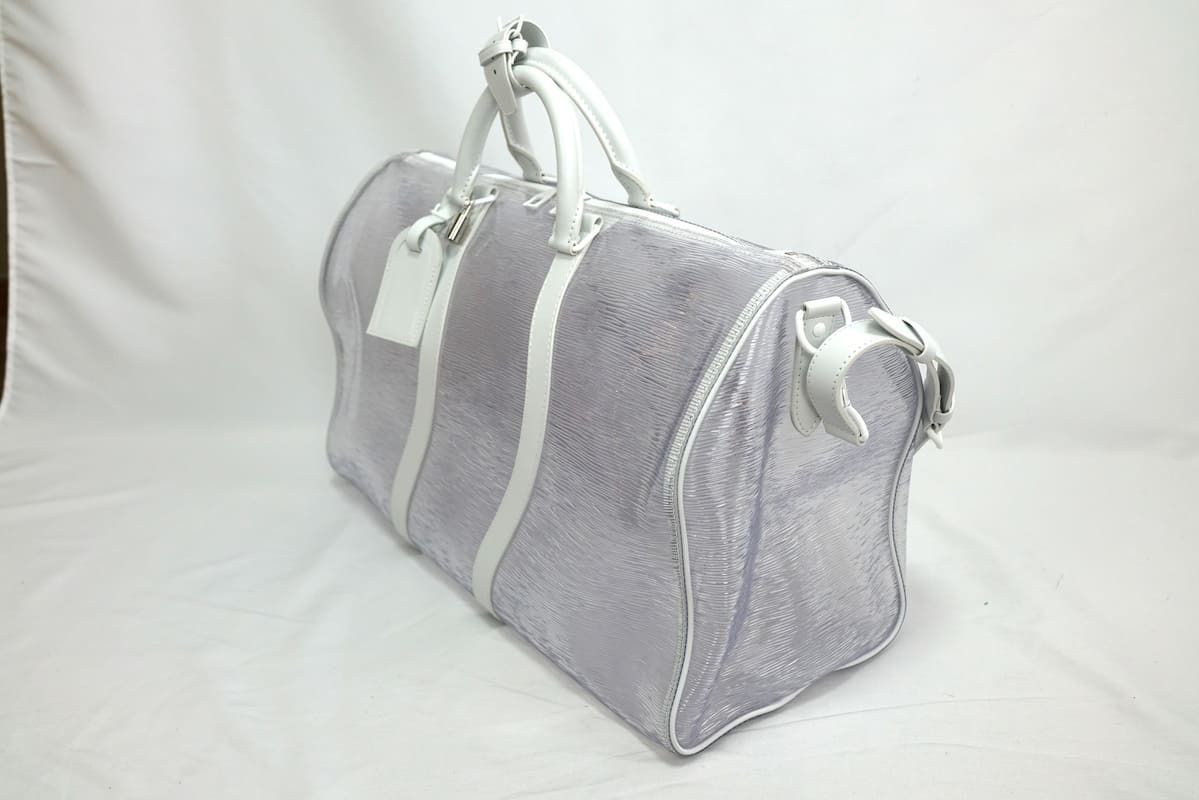 Louis Vuitton Boston Bag Travel Wavy Keepall Bandouliere 50 Epi Plage White