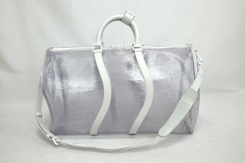 Louis Vuitton Boston Bag Travel Wavy Keepall Bandouliere 50 Epi Plage White