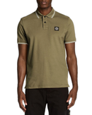 Polo Shirt Stone Island Slim Fit Stretch Pique Tipped Military Green
