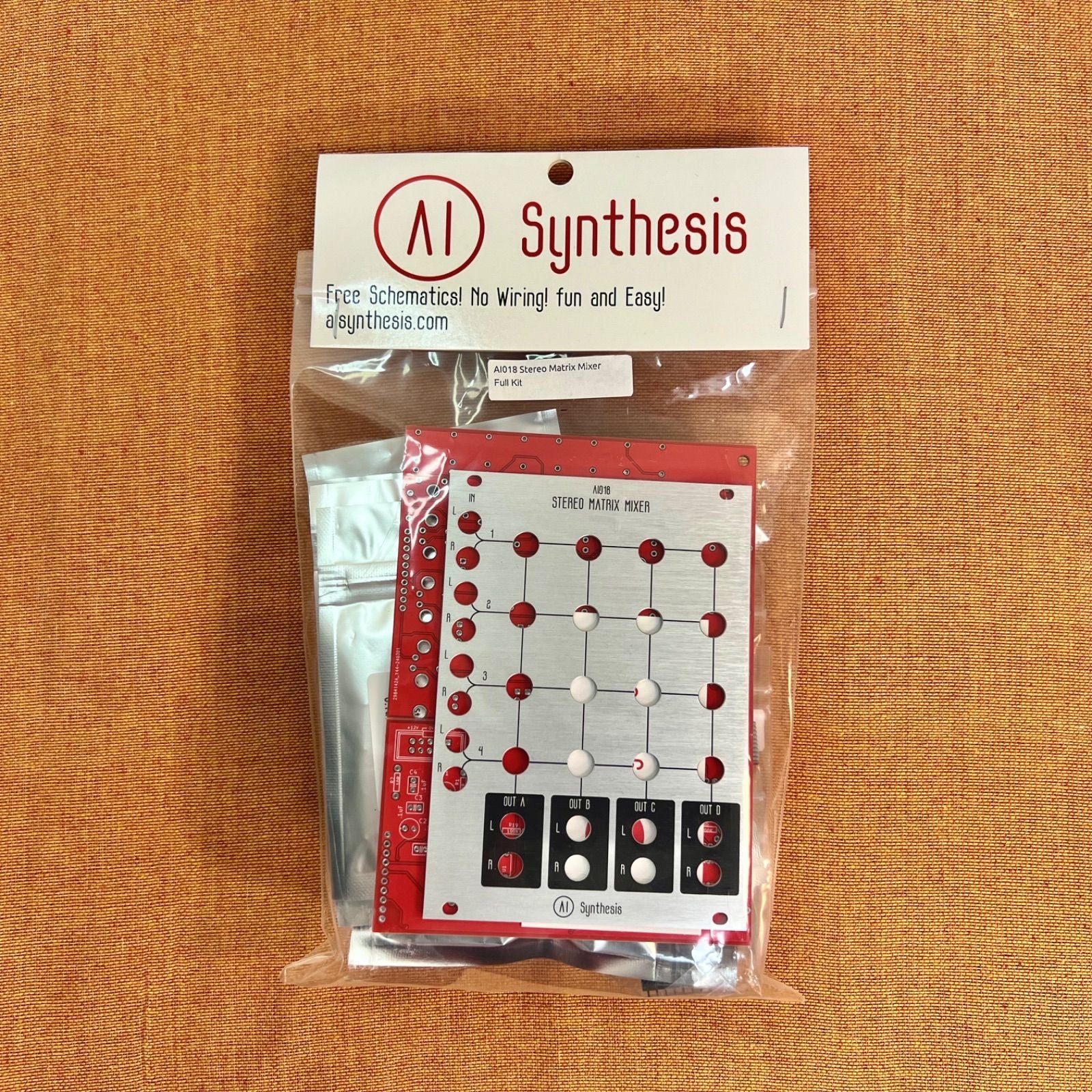 Modular Synthesizer Ai Synthesis: Ai018 Stereo Matrix Mixer (Aluminium Panel)