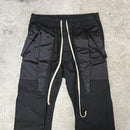 Rick Owens Work Pants, Cargo Painter'S Fog Biker Joggers Black 48