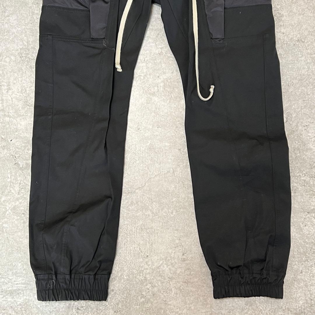 Rick Owens Work Pants, Cargo Painter'S Fog Biker Joggers Black 48