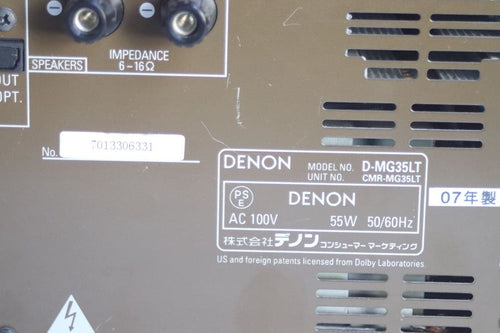 Denon Mini Component Systems D-Mg35Lt Cd Md