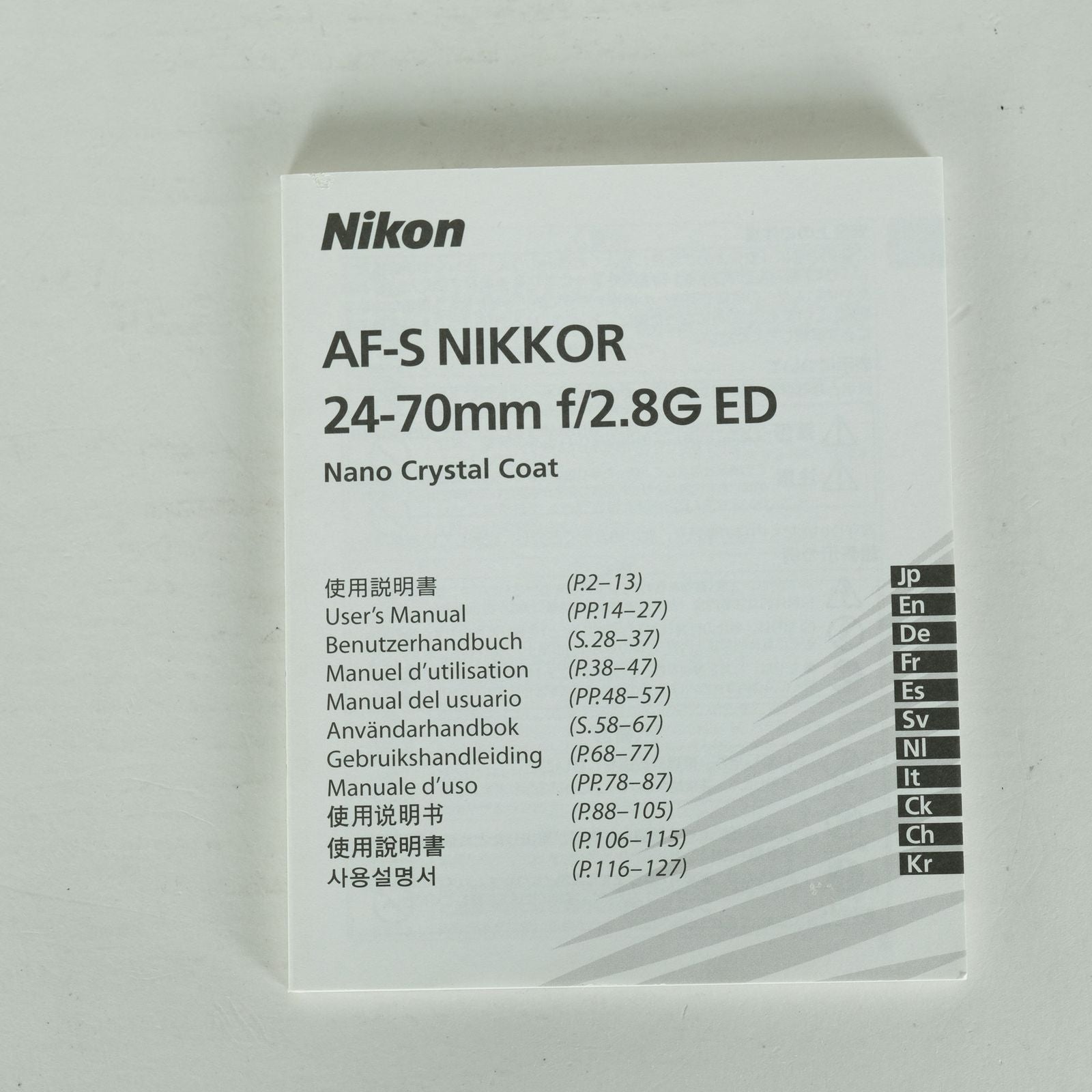 Nikon Lens (Zoom) Af-S Nikkor 24-70Mm F/2.8G Ed F