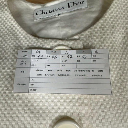 Christian Dior Collarless Jackets M C4