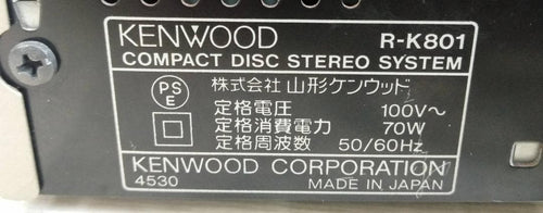 Kenwood Cd, Md Cassette Decks R-K801