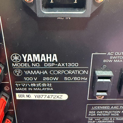 Yamaha Av Amplifier Dsp-Ax1300 6.1Ch Dsp 9