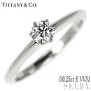 Tiffany Ring Pt950 0.25Ct E Vvs1