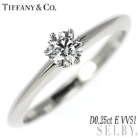 Tiffany Ring Pt950 0.25Ct E Vvs1