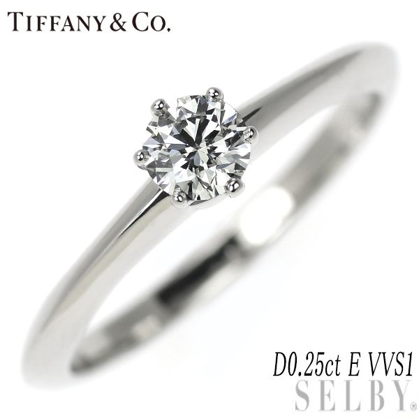 Tiffany Ring Pt950 0.25Ct E Vvs1