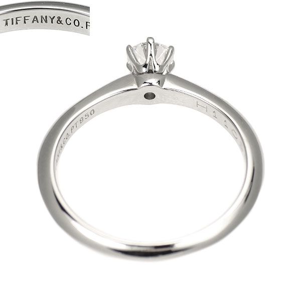 Tiffany Ring Pt950 0.25Ct E Vvs1