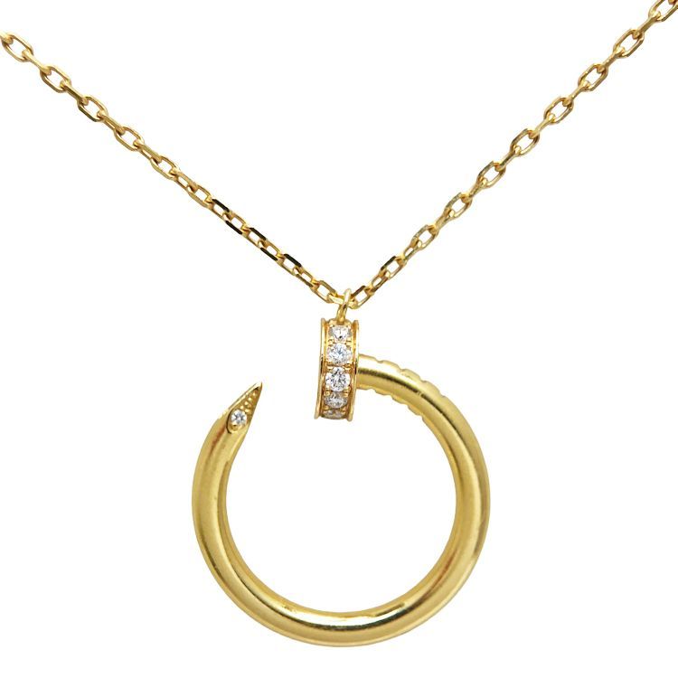 Cartier Necklace Juste Un Clou Half Diamonds B7224889 K18Yg 750Yg