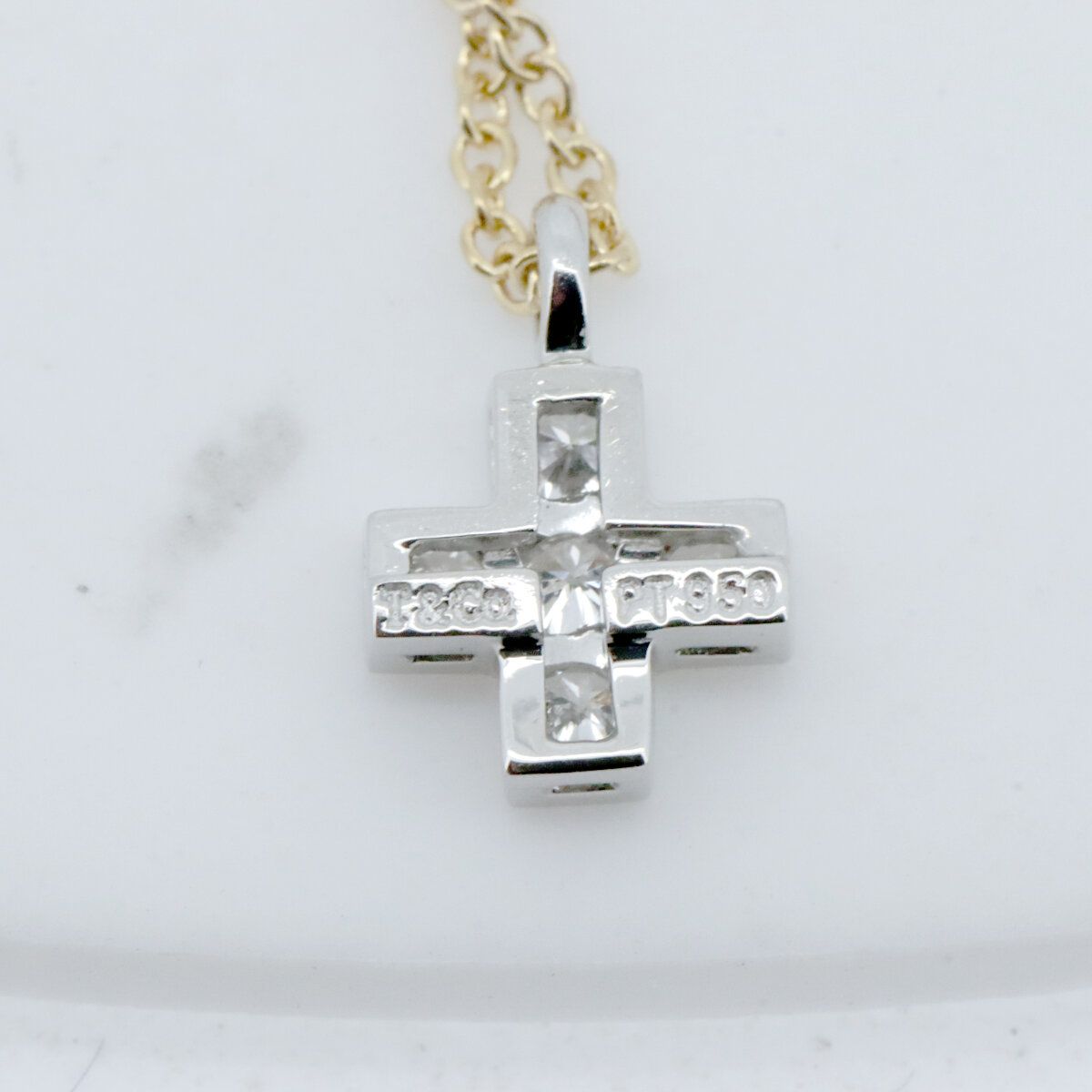 Tiffany Necklace K18Yg(18 )/Pt950(