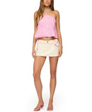 Long Sleeve Edikted Ayva Embroidered Floral Bead Halter Topink
