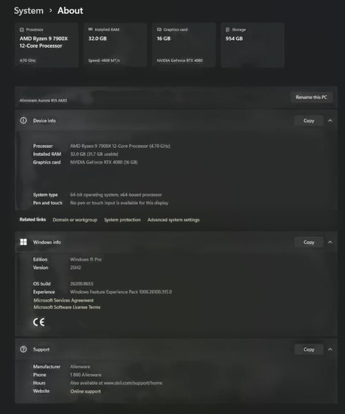 Dell Gaming Desktops Alienware Aurora R15 Ryzen 9 Rtx 4080