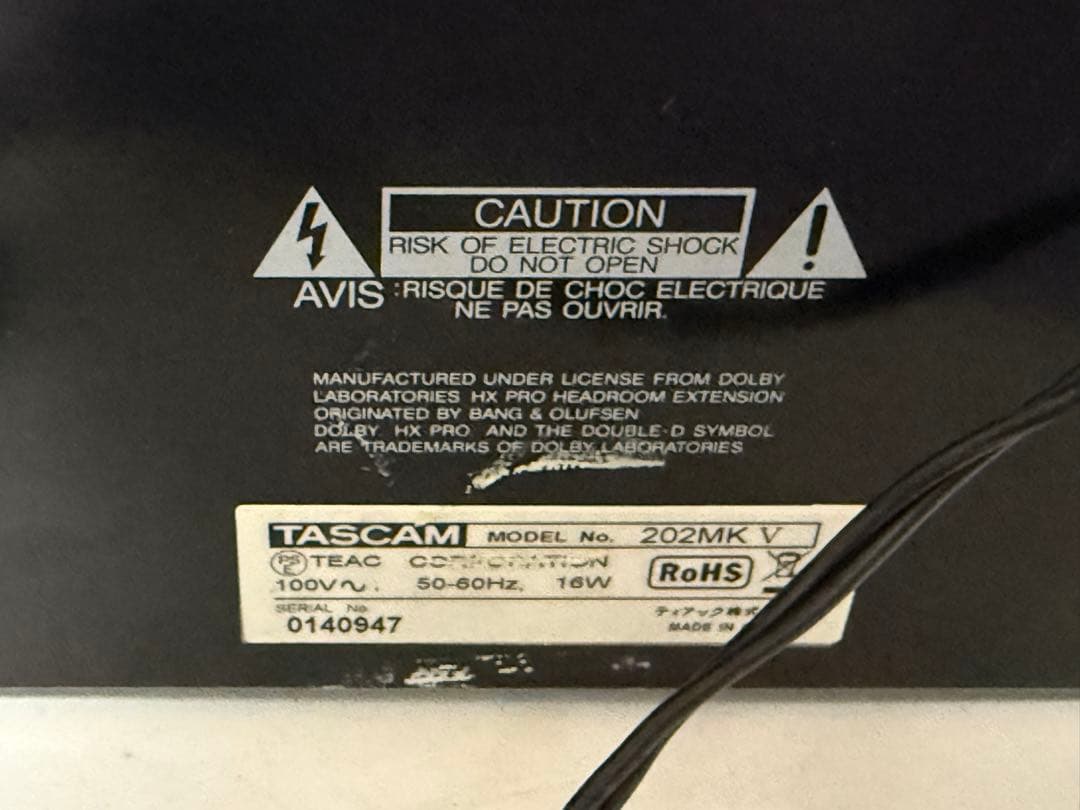 Tascam Cd Md Cassette Deck 202 Mkv