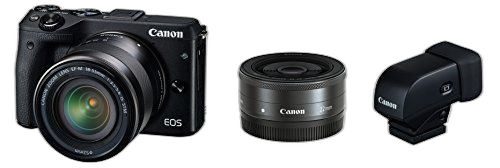 Digital Slr Canon Eos M3 Evf Ef-M18-55Mm F3.5-5.6 Is Stm Ef-M22Mm F2