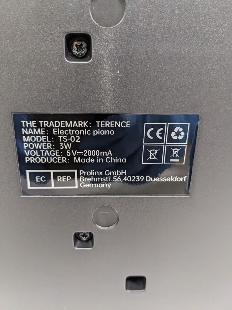 Keyboard Electronic Piano Terence Ts-02 61