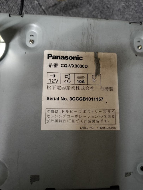 Panasonic Cd Md Cassette Deck -Cq-Vx3030D