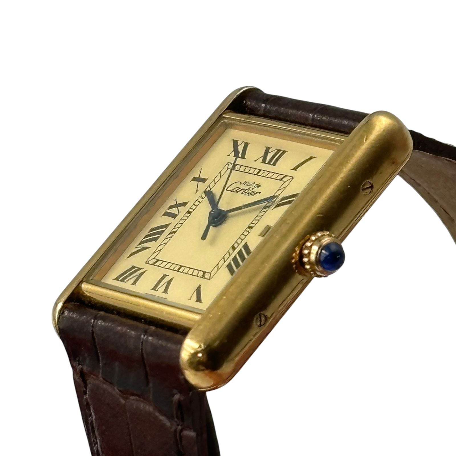Cartier Watch (Quartz) 2001'S~2002'S Must Tank Gm Ivory Roman Dial Ref. 2413
