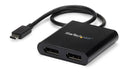 Displayport Cable Usb-C To 2X Type-C