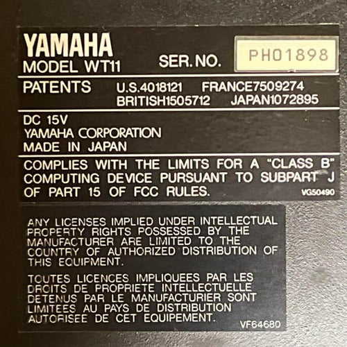 Yamaha Hardware Instruments Wt11 Wind Tone Generator
