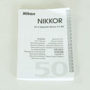 Nikon Lens (Single Focus) Af-S Nikkor F/1.8G F
