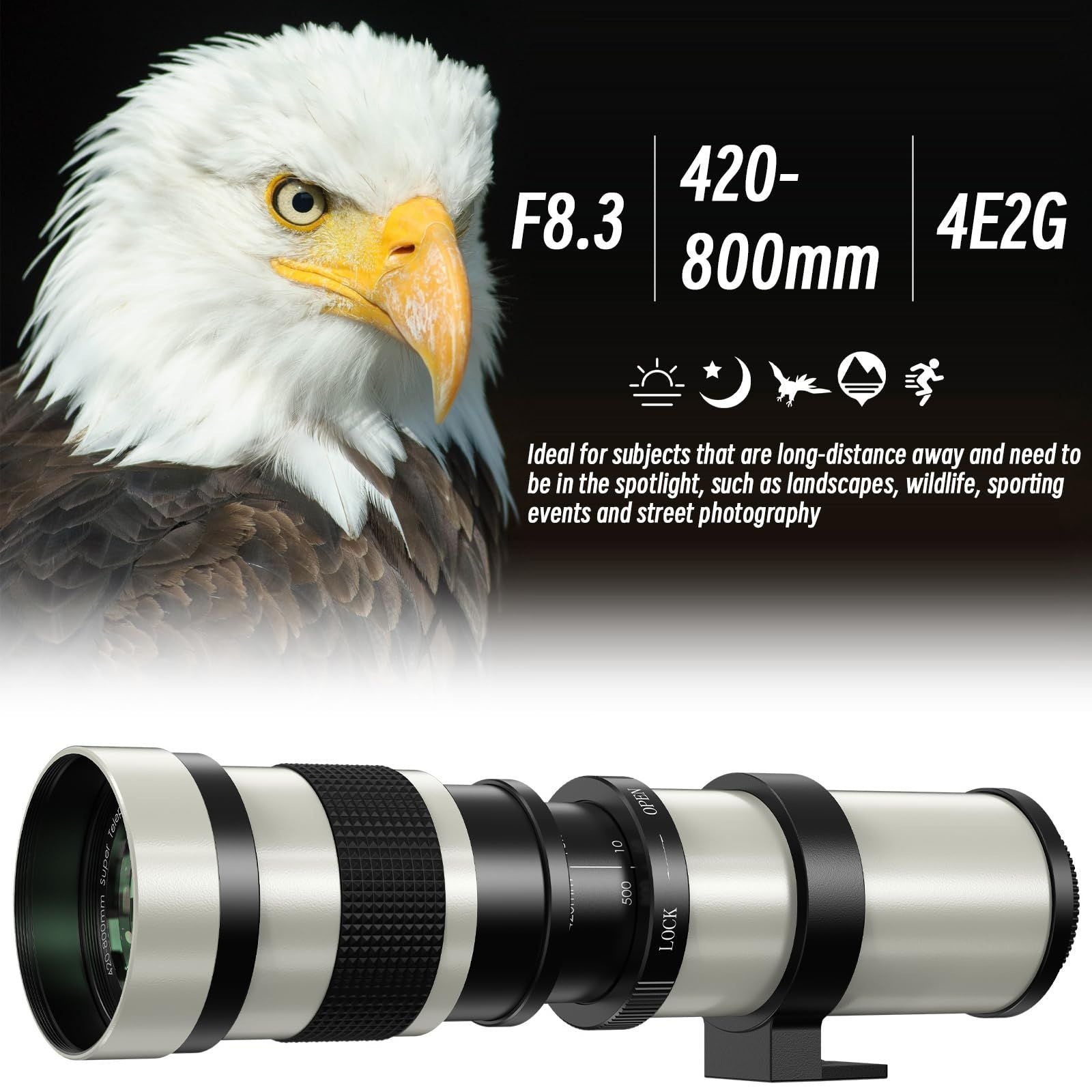 Lens (Single Focus) Nikkor For 420-800Mm F/8.3 F- D5500 D3300 D3200 D5300 D3400